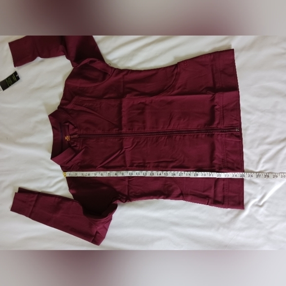 Natural Uniforms Modern Fit Burgundy Scrub Jacket Size Small - Picture 8 of 9